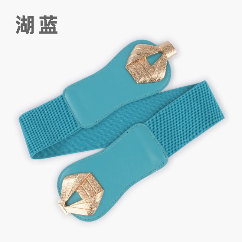 

Широкая версия Эластичный пояс-корсет Женский персонализированный костюм Платье Декоративный Темпераментный пояс Эластичный пояс Кожаный Женский пояс озеро синий