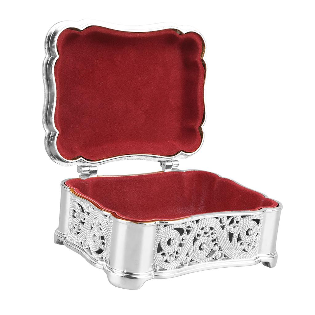 Metal Jewelry Storage Box Vintage Alloy Small Treasure Chest Case Trinket   for Ear s Necklace Bracelet
