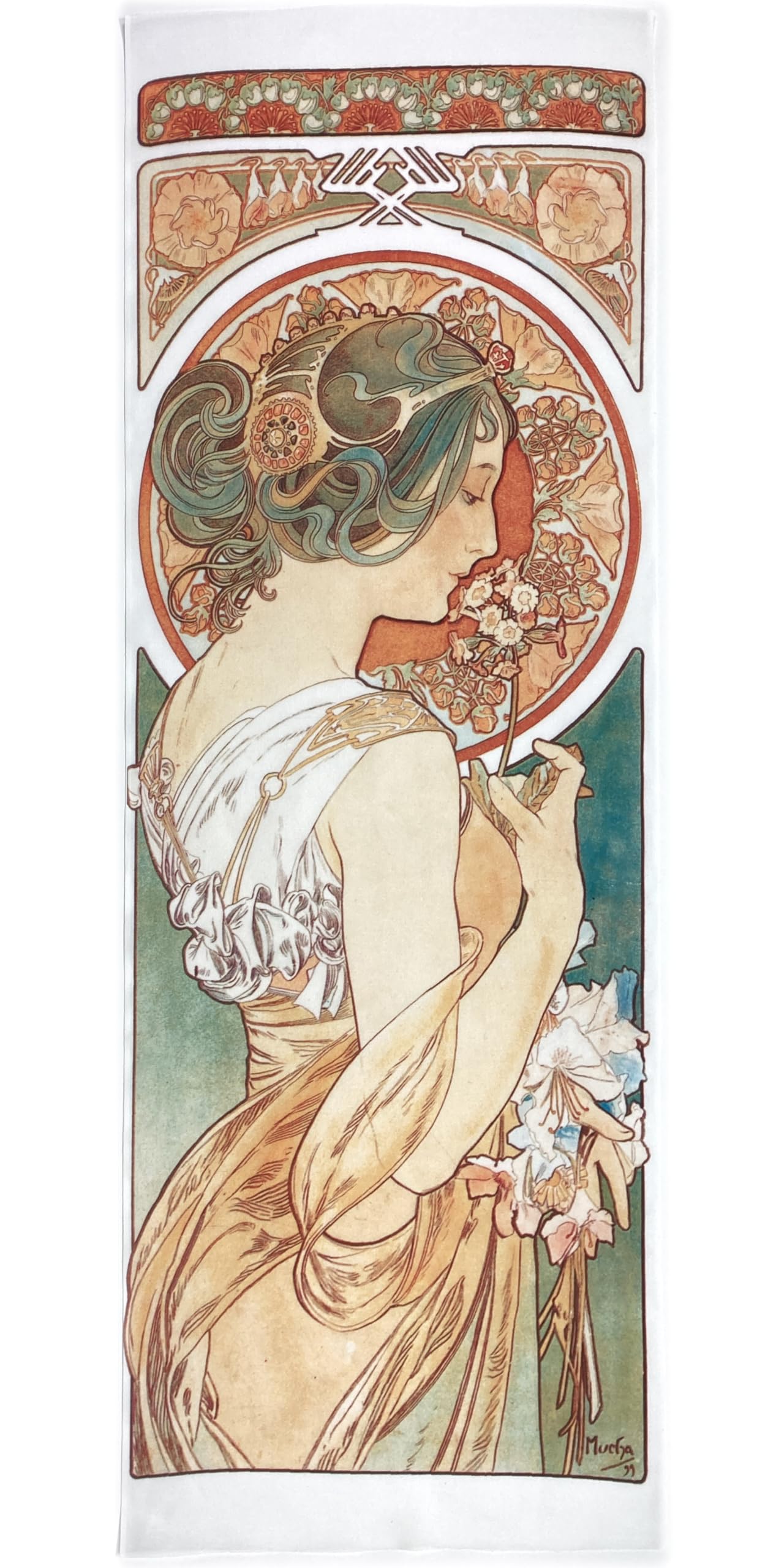 Tenugui hand from all times and Alphonse (Japanese towel) places Mucha, primrose.