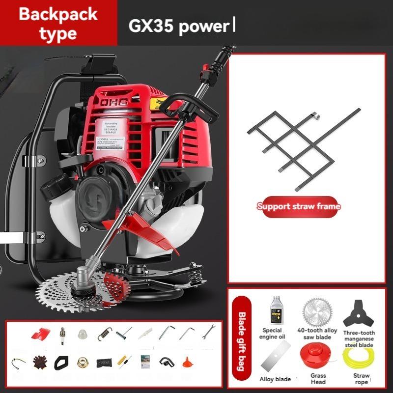 High-power Four Stroke GX35 Engine Lawn Mower Backpack and Side Hanging Weeder Grass Cutter Eradicator