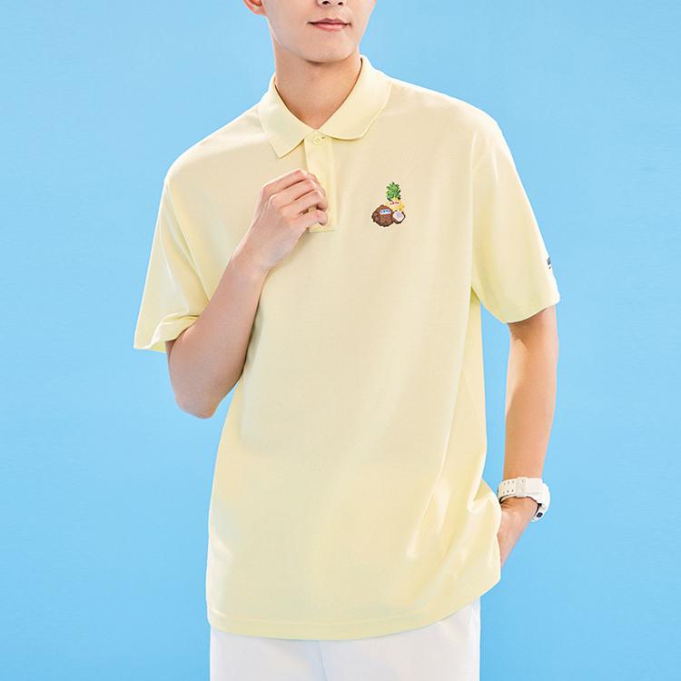 Anta Lifestyle Series Printed Letter Pullover Polo Shirt Unisex Polo Shirts Coconut-Green 152328150-1