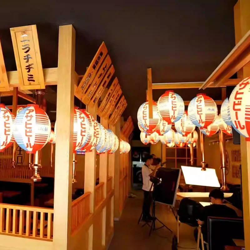 30cm Japanese Izakaya Outdoor Waterproof Decor Lanterns Sake Sushi Lamian Noodles Salmon Cuisine Restaurant Advertising Lantern