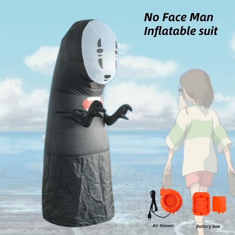 Spirited No Away Face Man Inflatable Costume Halloween Blow Up Fun Suit Cosplay