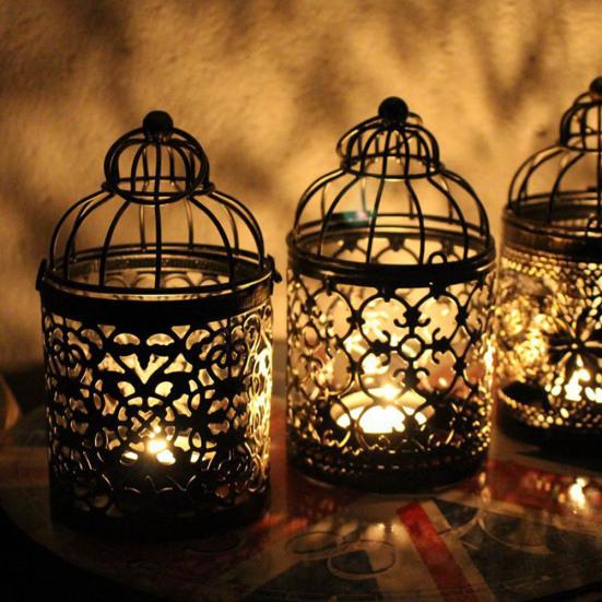 Suport de lumânare gol vintage, sfeșnic, felinar agățat, pentru masă, decorațiune pentru casă