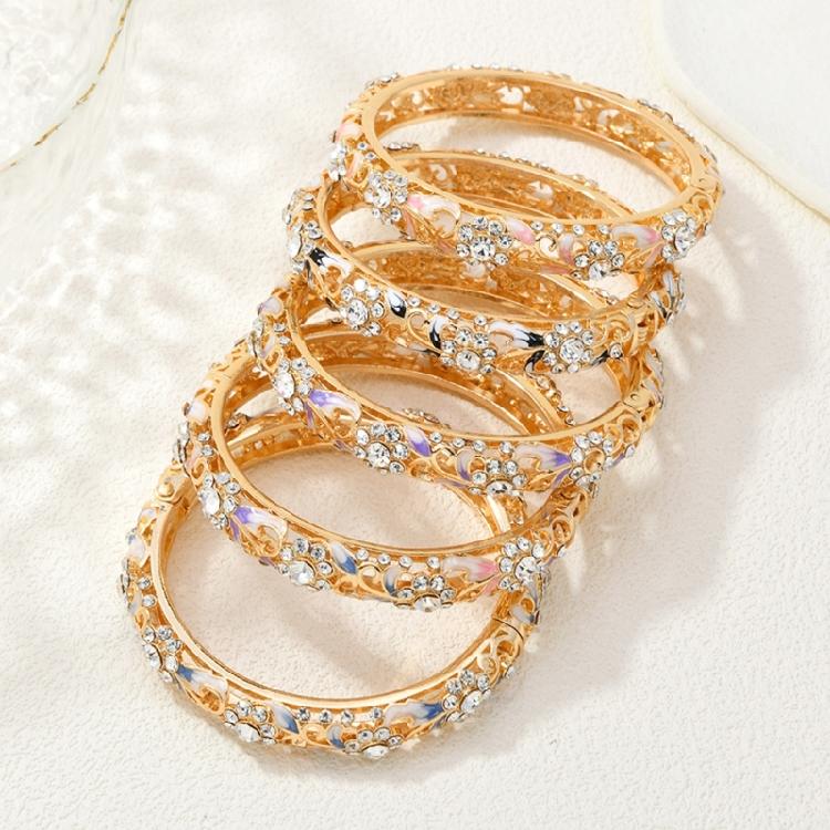 Romance Hollow Out Fish Tail Spring Bracelet Zinc Alloy Hand Chain with Brilliant Rhinestones Accent Assorted Color