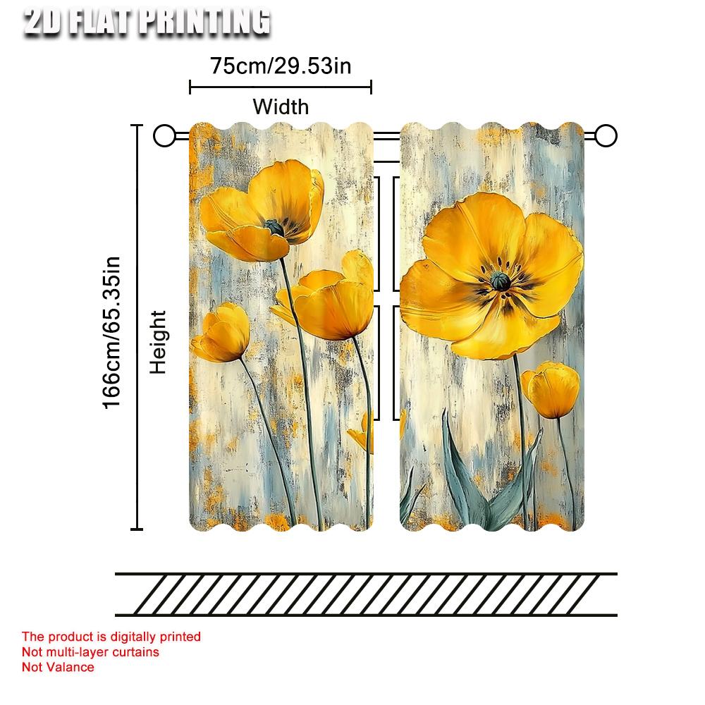 2pc,   Scene Curtain Flowers and Plants Versatile Fabric,Without Electricity Holiday Decorations Perfect for Holiday Home Decor
