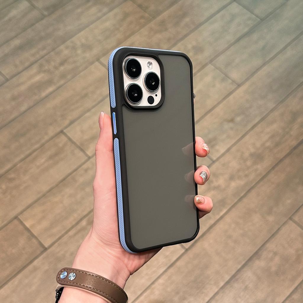 Suitable for Apple 16 Phone Cases, Simple and Contrasting Color Edges, Transparent 14, Matte Back Panel 15