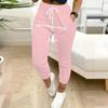 Sommer Damen Retro Print Jogginghose Lockerer Schnitt Kordelzug Jogger Elastischer Bund Tägliche Freizeit Hose