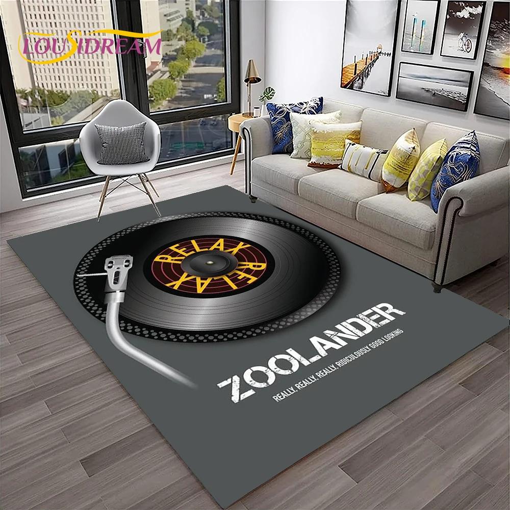 Music Art 3D Vinyl Record Retro Carpet Rug for Home Living Room Bedroom Sofa Doormat Decor,Kid Play Area Rug Non-slip Floor Mat
