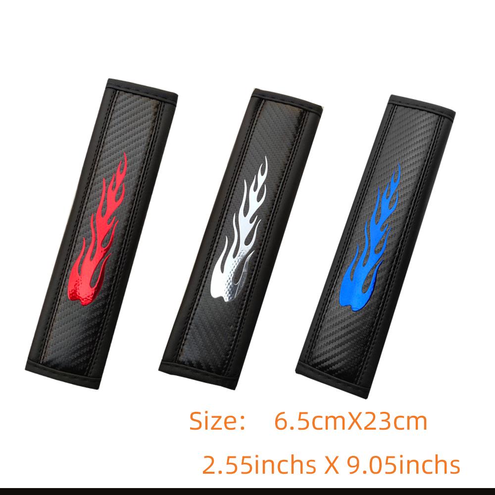 A Carbon Fiber PU Leather Flame Flash Blingbling Automotive Shoulder Strap Adorned with Automotive Upholstery Generic