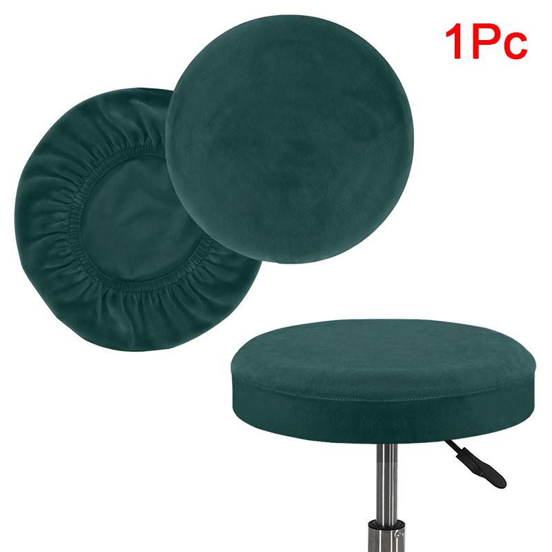 1PC Elastic Machine Washable Stool Cover Office Decor Drawstring Closure Classic Flannel Bedroom Velvet Stretch Living Room Home