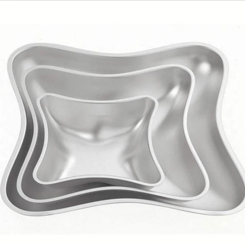 3 Pcs/Set DIY Sugar Flipping Wedding Cake Pillow Design Three Piece Cake Mold Aluminum Alloy Baking Tray