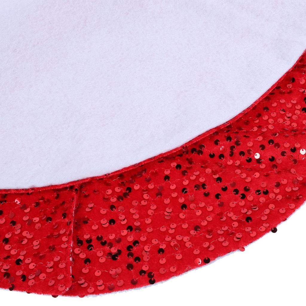 Julgransmatta med små paljetter Glittrande röd mini julgransmatta för hem, familjefest, helg, nyårsdekorationer