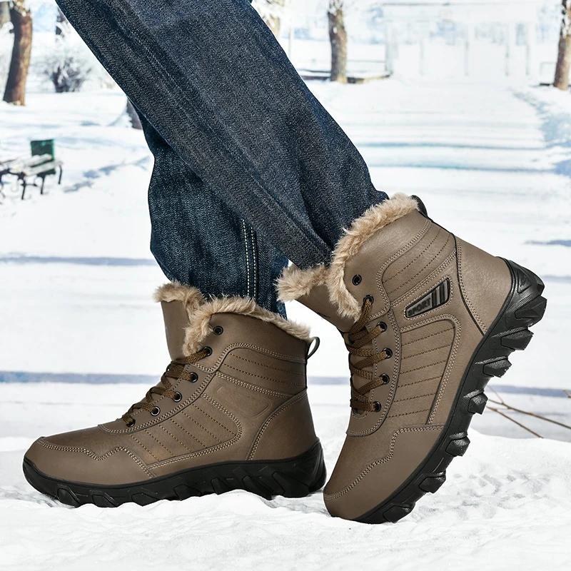 Männer stiefel 2024 neue Winter Hausschuhe Warme Männer Schuhe Wasserdicht Rutschfeste Plüsch Turnschuhe Männlichen tenis schuhe Stiefel Männer Turnschuhe winter