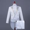 Men's Black and White Rhinestone Tailcoat for Magician, Singer, or Conductor - Formal Performance Wear