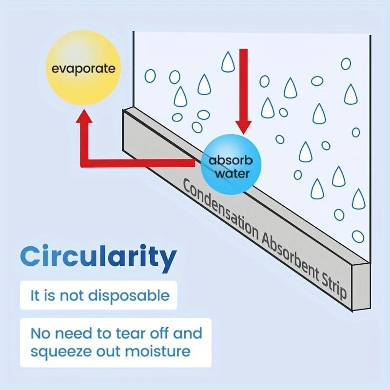1pc Thickened Felt Water Absorbing Sticker Self Adhesive Window Glass Anti Condensation Water Absorption Winter Window