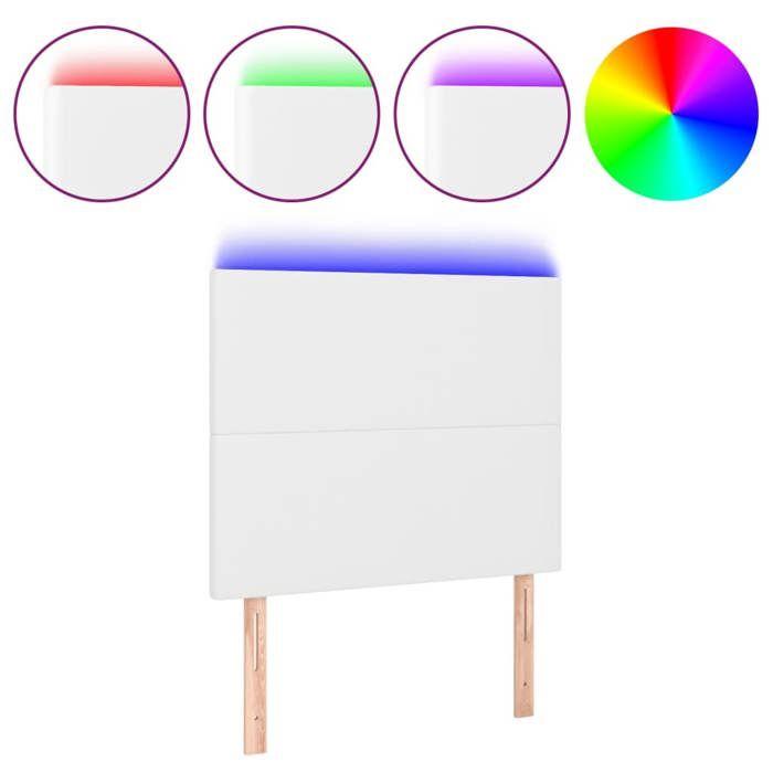 Maison Exclusive - Tête de lit à LED Blanc 100x5x118/128 cm Similicuir