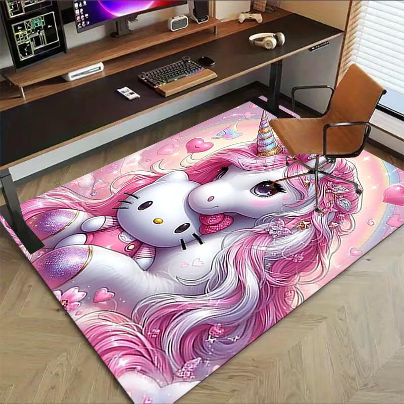 1pc Unicorn Hello Kitty Carpet Office Rug Outdoor Mat Home Decor Area Carpet Festival Gift Office desk chair carpet