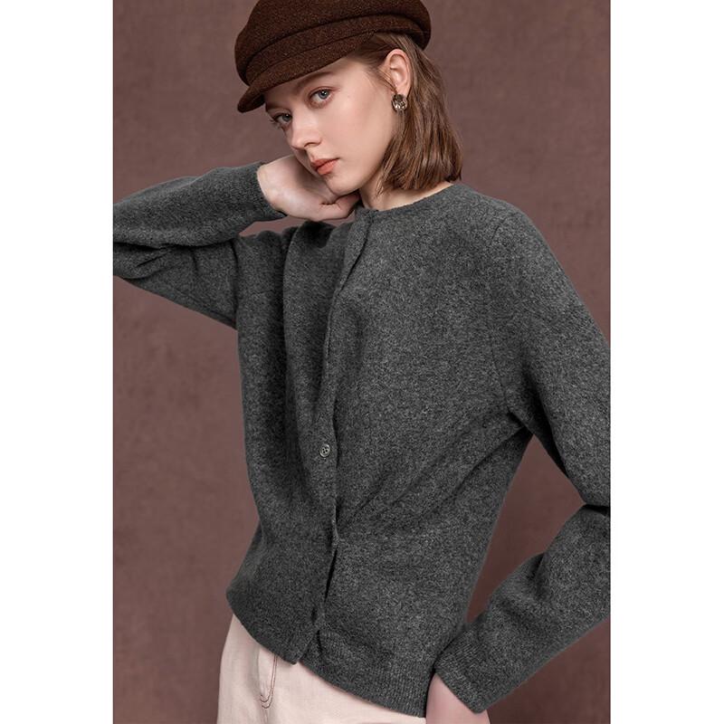 Women's French Style Round Neck Knit Cardigan