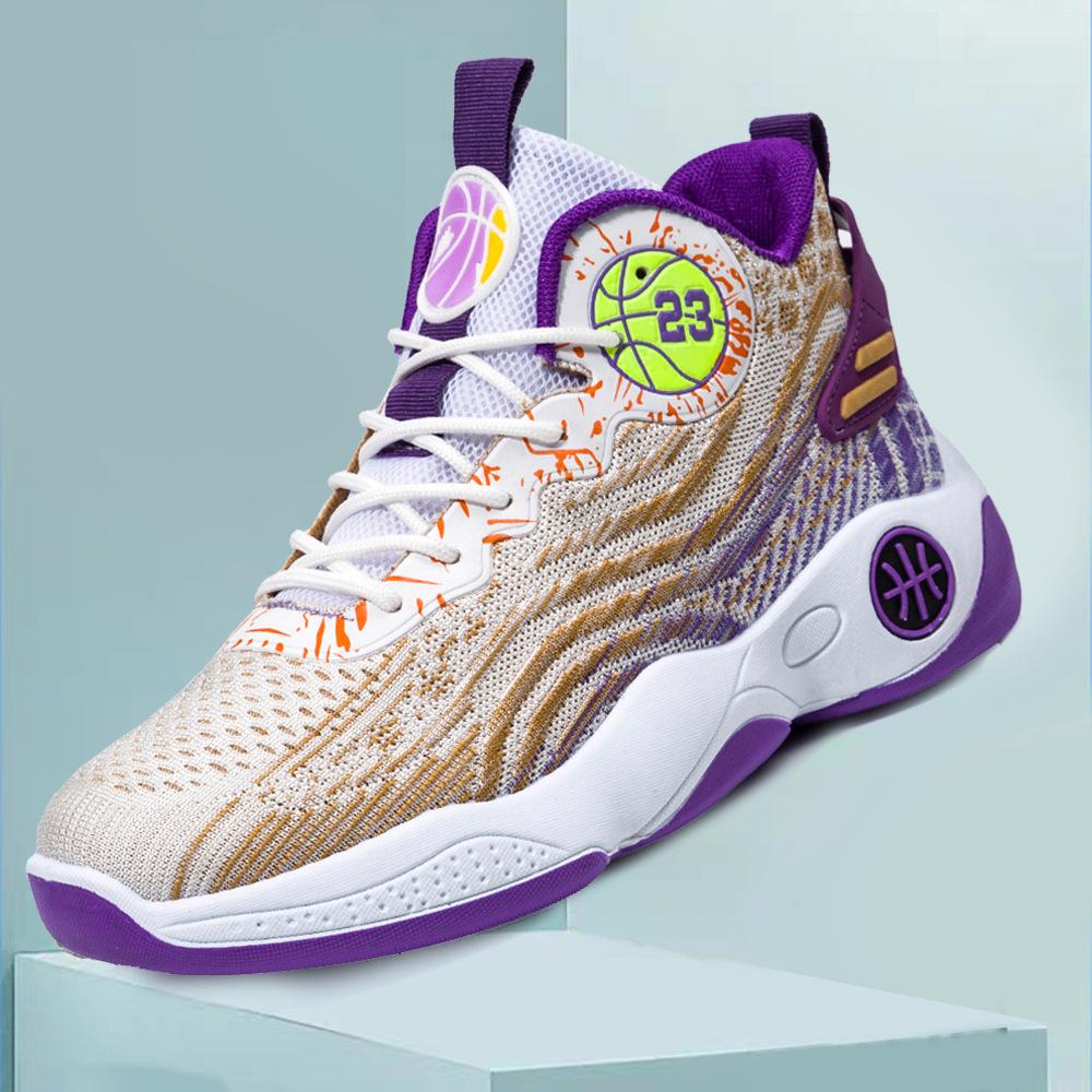 Tenisky Nové středně vysoké prodyšné studentské basketbalové boty mládežnické venkovní běžecké boty síťované prodyšné boty