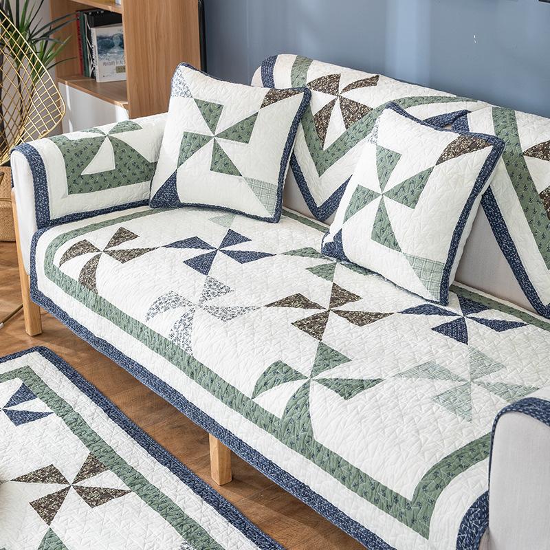 Sofa Cushion Four Seasons Universal Pure Cotton Cushion Simple Modern Nordic Cotton Non-Slip Sofa Towel Cover Cloth Cushion Summer