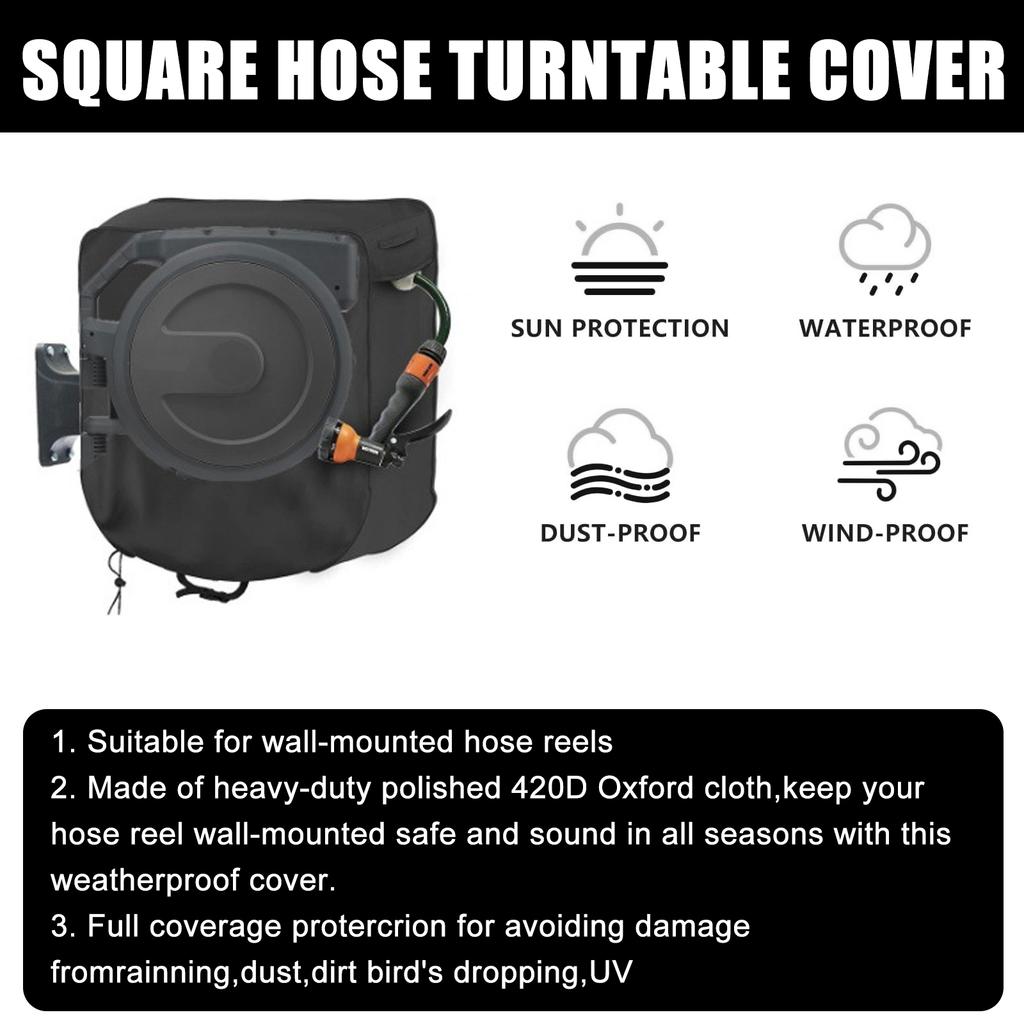 Schlauchtrommelabdeckung Wasserdicht Outdoor-Aufbewahrungsschutz für Wandmontageschläuche Groß Gartengeräte Wartungshülle