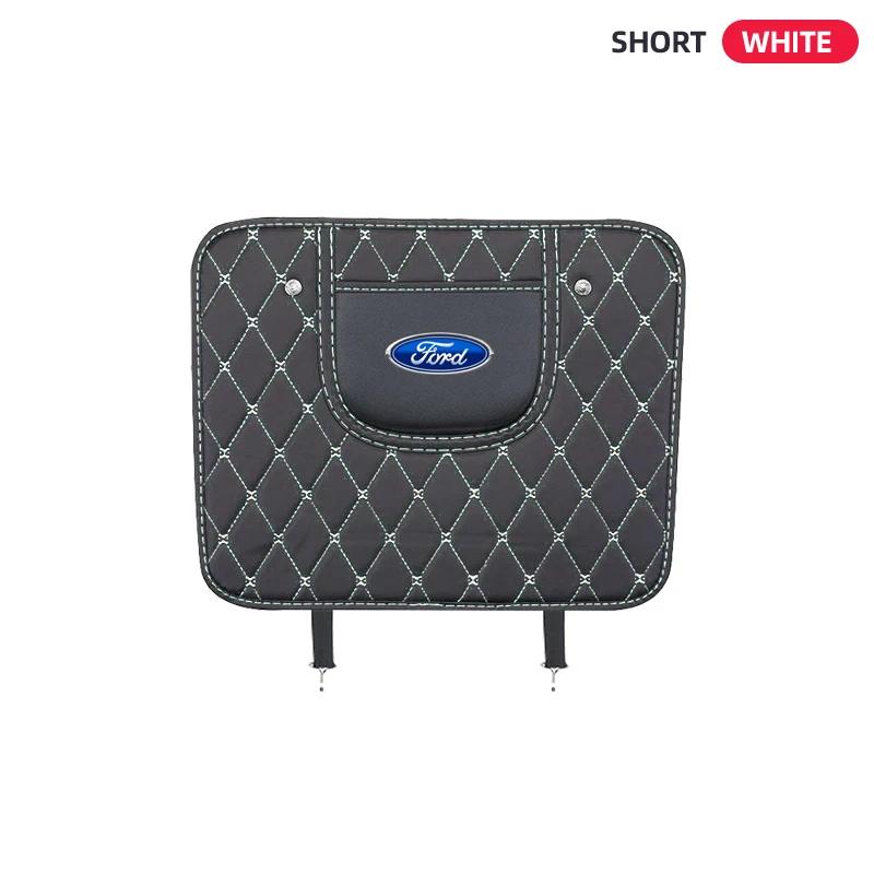 New Car Anti Kicks Pad With Organizer Pocket Seat Back Leather Protector For Ford Ranger Focus Kuga Mustang S-MAX Transit Mondeo