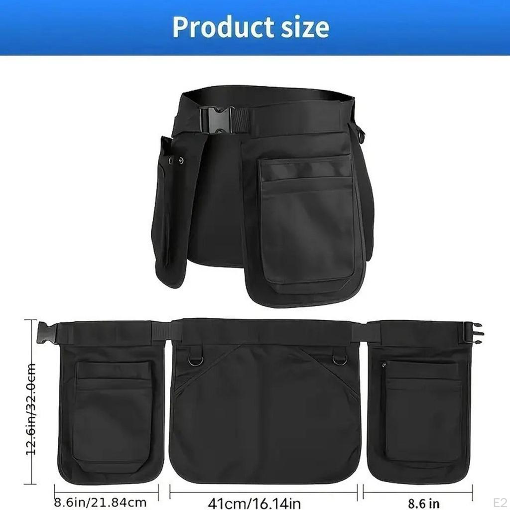 Waist Pack Utility Apron Organized Multifunctional Adjustable Black Accessory for Travel Kitchen