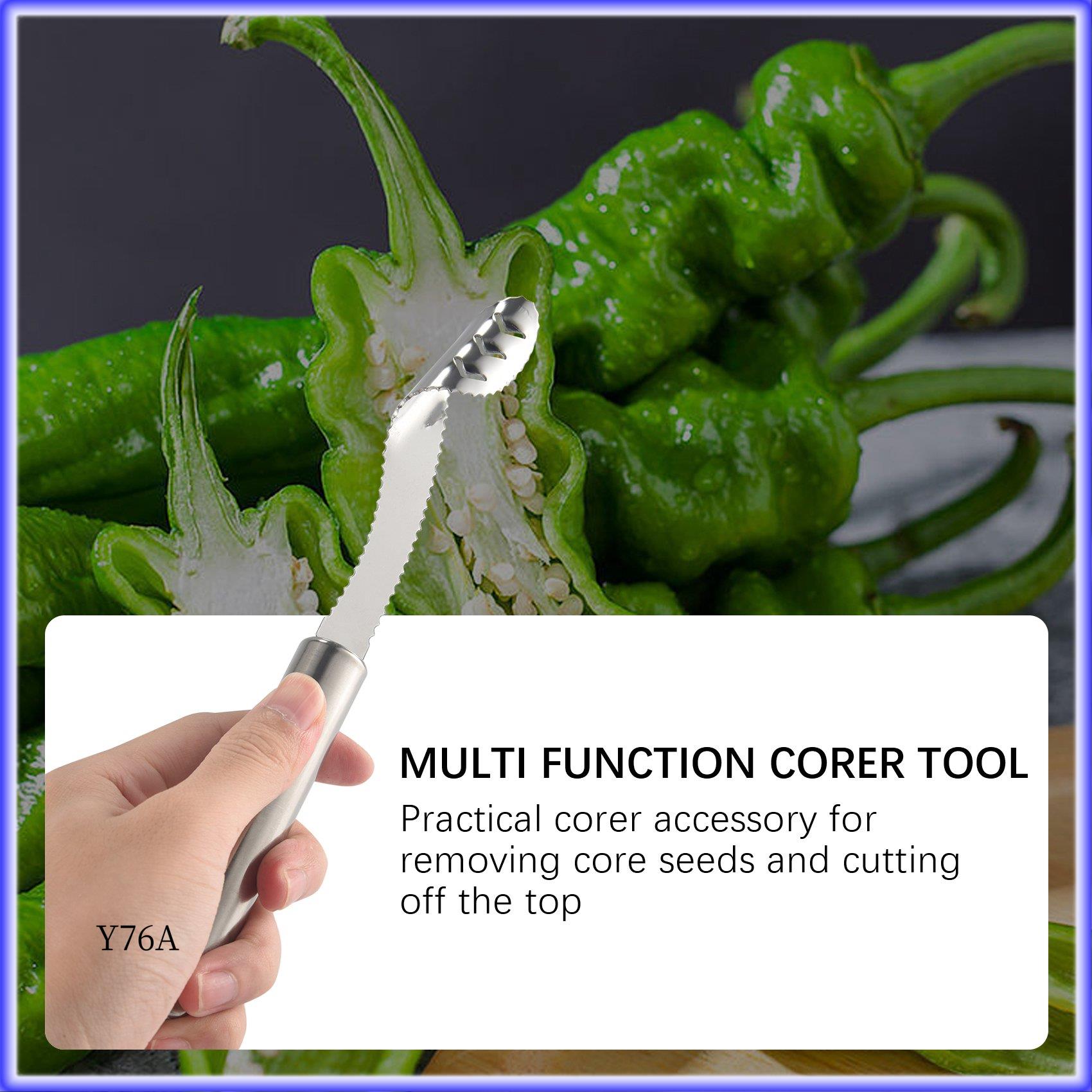 

Good-4PCS Jalapeno Pepper Corer,Stainless Steel Chili Grip Jalapeno Corer, Core Deseeder For Jalapenos,Chilis,Bell Peppers срібний