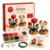 Easy Craft Kits for Beginners 12 Zodiac Signs DIY Beaded Garden Kit, 3D Astrology Flower Personalized Dorm Room Decor Handmade Bead Kit Beginners,