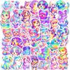 50 Soft Cute Colorful Dog Cartoon Stickers Healing System Gradual Change Rainbow Water Cup Hand Account Decorative Stickers