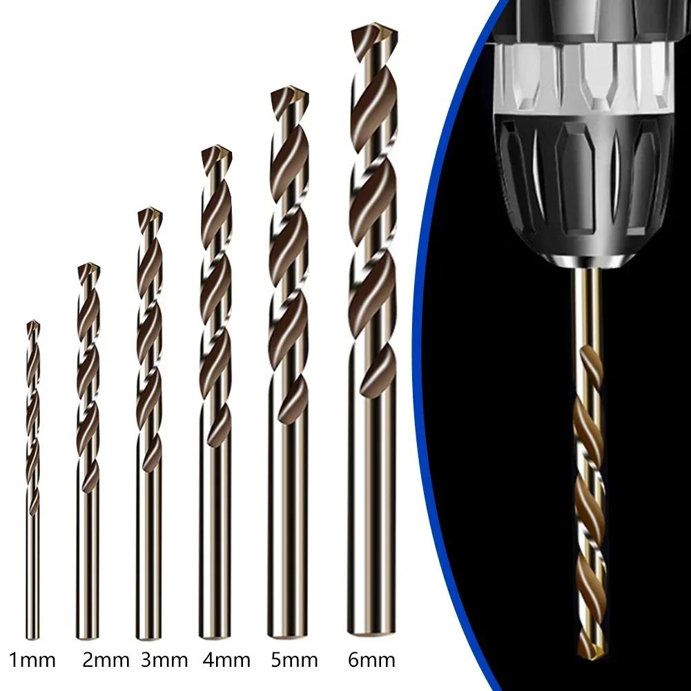 6pcs HSS M35 Cobalt Drill Bits Set Round Shank Drill Bit For Wood &Metal Stainless Steel Iron Drilling Hole Opening Tools
