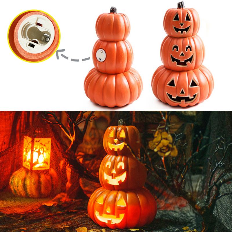 34cm Halloween Pumpkin Led Lamp Creative Lantern Decoration Flashing Ghost Festival Halloween Tabletop Decorations Garden Decor