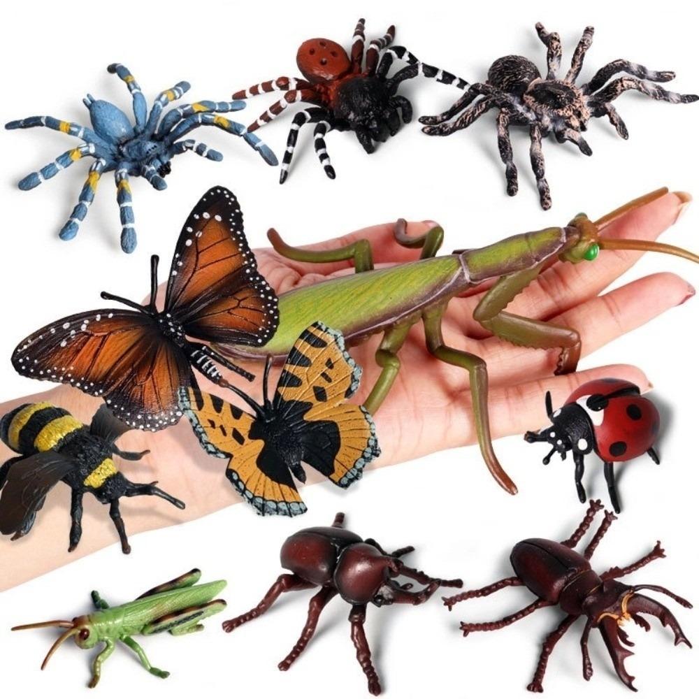 New Simulation Insect Model Figures Plastic Spider Bee Education Toy Dragonfly Cicada Animals Model Set Horror Props