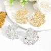 New fashion petal stud earrings creative personality pleated texture earrings design sense high-end versatile earrings