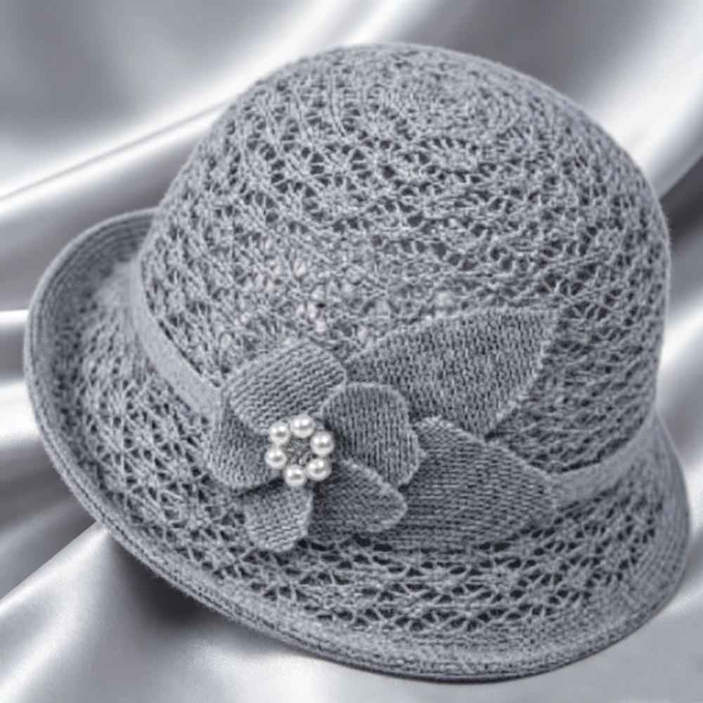 Adjustable Hollowed-Out Sun Hat Floral Decoration Fisherman Hat Rolled-Brim Hat  Casual Streetwear
