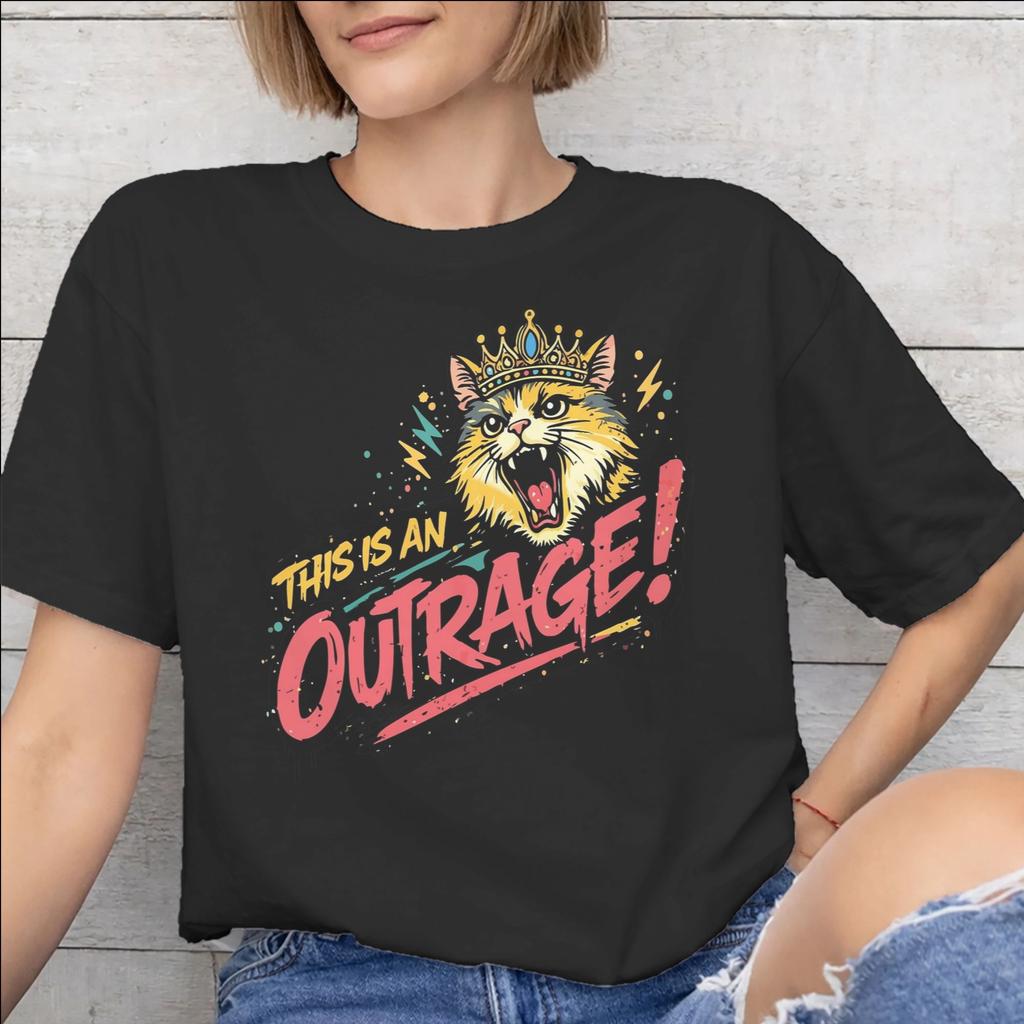 This Is An Outrage Princess Donut Cat New Arrival T Shirts Unisex Unisex Cotton Tee Shirt Clothing