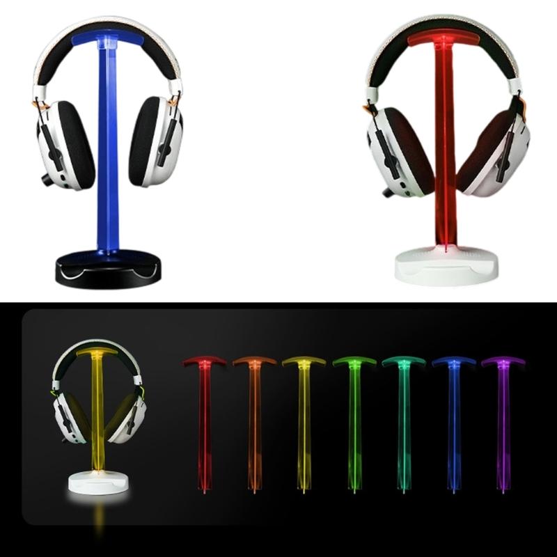 Multifunction Headset Display Stand Earphone Holder Dock with LED Light For Home Office Gaming Setup