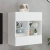 VidaXL TV Stand with LED Lights, Wall-Mounted TV Cabinet with Shelves, Hanging TV Unit for Living Room, Modern, White 837092