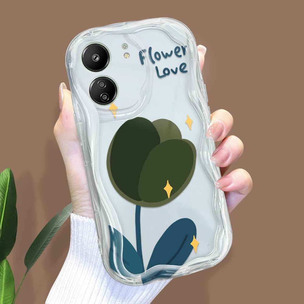 Cute Cartoon Wzór Kremowa Tekstura Obudowa Falista Krawędź Miękkiego Silikonu Pokrywa Etui na Telefon do Xiaomi Redmi