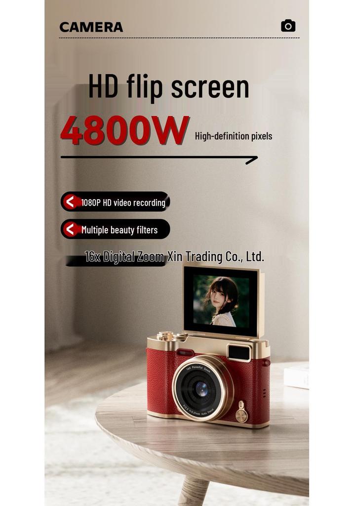 Retro Ultra-Clear Flip Screen CCD Card Camera for Students