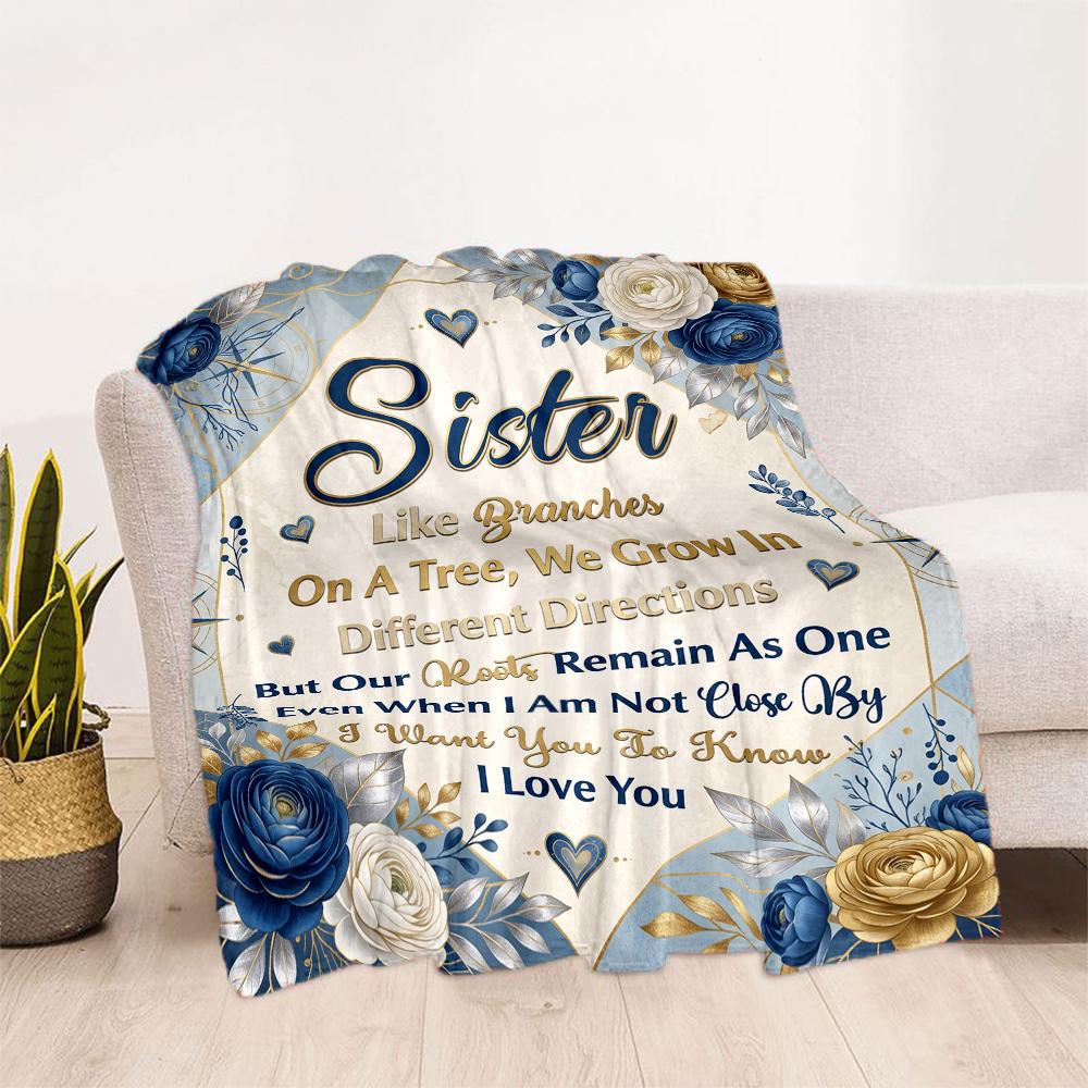 Love And Appreciation For Sister Flannel Blanket-Soft and Suitable for Sofas,Beds,Offices,Travel,All Seasons,Great Gift for Holidays and Birthdays.