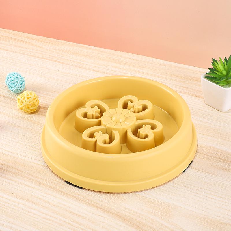 Cross-Border Pet Bowl: Anti-Choking Cat & Dog Slow Feeder with Lattice Design.