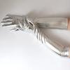 Long Patent Leather Gloves Sexy Coated Gloves Gold Silver Glossy Leather Long Gloves Steel Pole Stage Performance Gloves Y2k