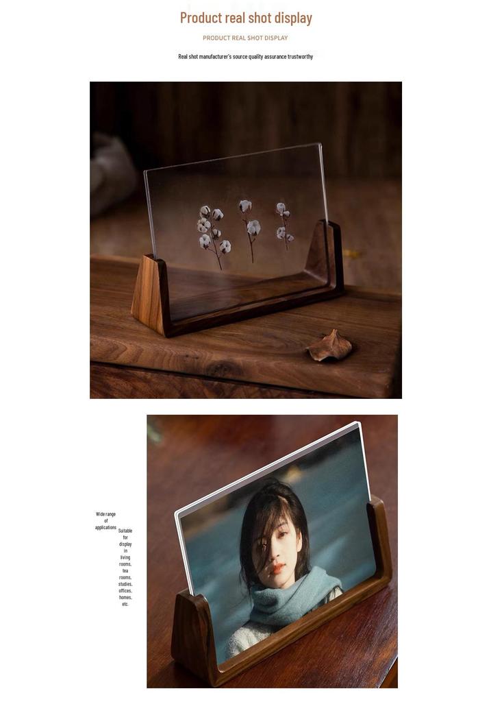 Instax U-Shaped Solid Wood Photo Frame DIY Desktop Ornament Handmade Album Display
