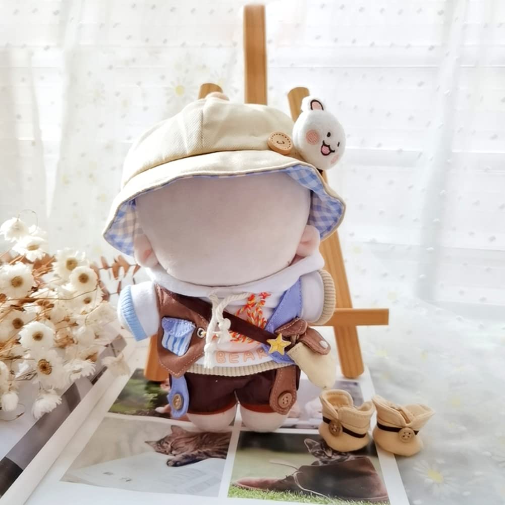 Umora Doll Cotton Doll Clothes Doll Clothes for 20cm Plush Toys Change of Clothes Hat Hoodie Vest Shorts Shoes Bag Accessories Cute Bear Set (20CM,