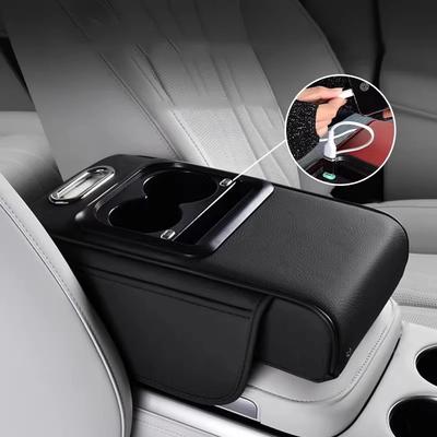 USB-AnschlussAuto-Armlehnenbox Booster-Pad mit USB-Anschluss Multifunktionale Auto-Taschentuchbox Center-Armlehnenbox Aufbewahrung mit Getränkehalter
