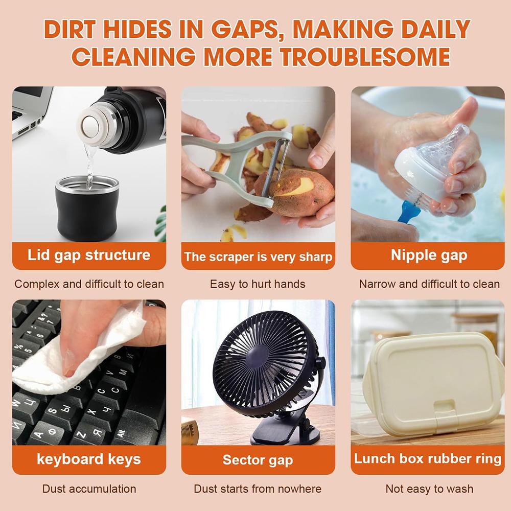 3pcs 3 In 1 Multifunctional Portable Cup Lid Cleaning Brush