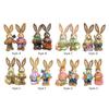 2Pcs Straw Easter Bunny Handmade Decoration 35cm Tall Handicraft Display Stylish