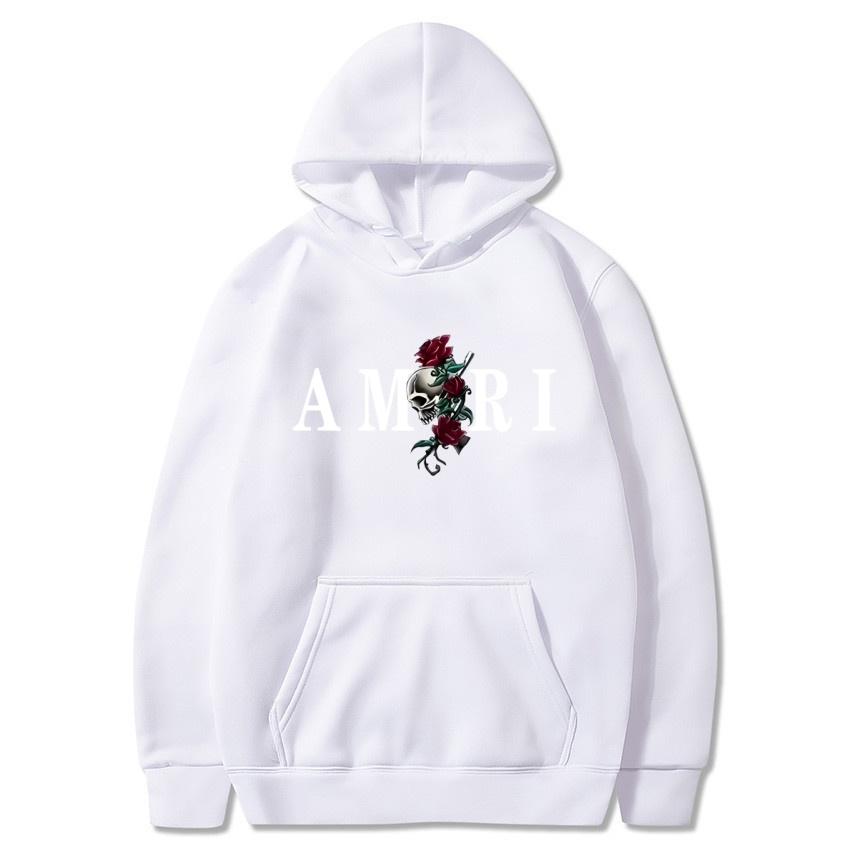 Autumn and Winter Rose Printed Solid Color Hoodie Academic Classic Coat Daily Casual Hoodie Warm Fashion Sportswear